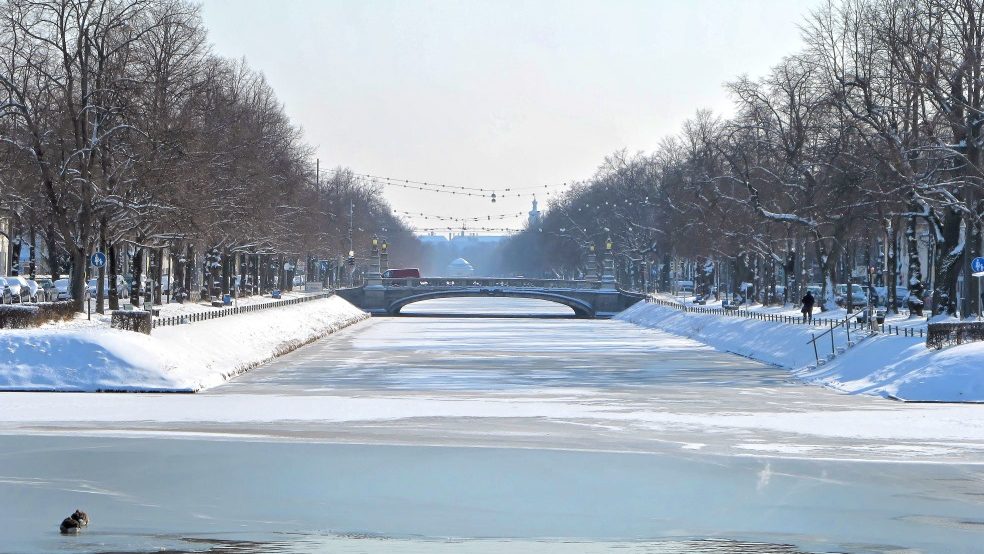 Eislaufen auf dem Nymphenburger Kanal