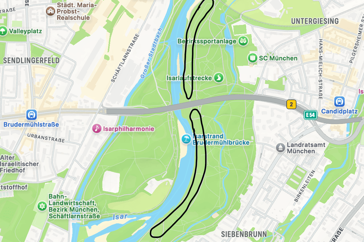 Langlaufen in München: Isarauaen