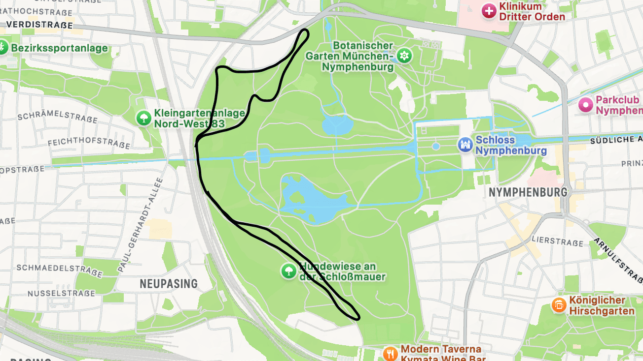 Langlaufen in München: Nymphenburger Schlosspark