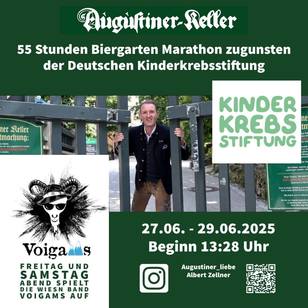 55 Stunden Biergarten Marathon im Augustiner Keller