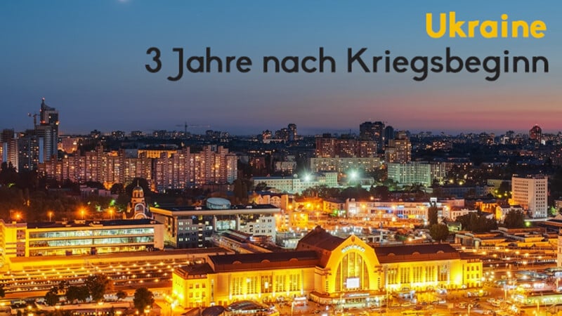 Kiew, Ukraine, 3 Jahre nach Kriegsbeginn